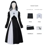 Nun Costume Style 2 - Black/White