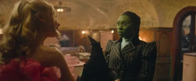 Ensemble cosplay d'uniforme scolaire noir à rayures pour femme, inspiré d'Elphaba détail 1