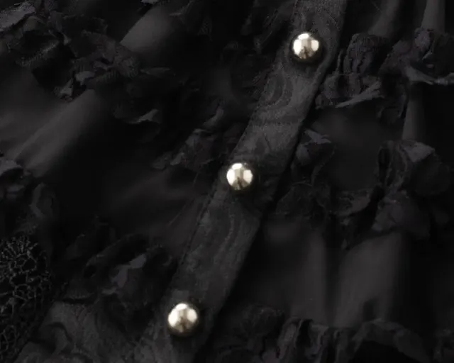 Damen-Gothic-Frackjacke in Übergröße mit Stehkragen Detail 4