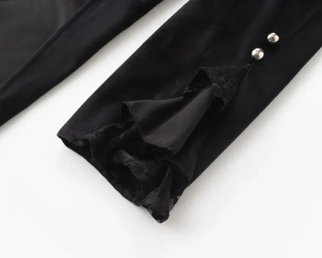 Damen-Gothic-Frackjacke in Übergröße mit Stehkragen Detail 5