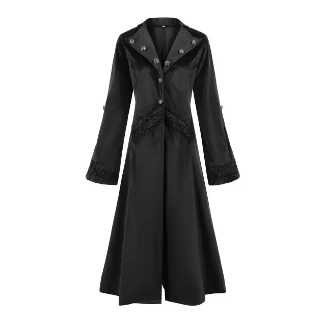 Damen-Gothic-Frackjacke in Übergröße mit Stehkragen Detail 15