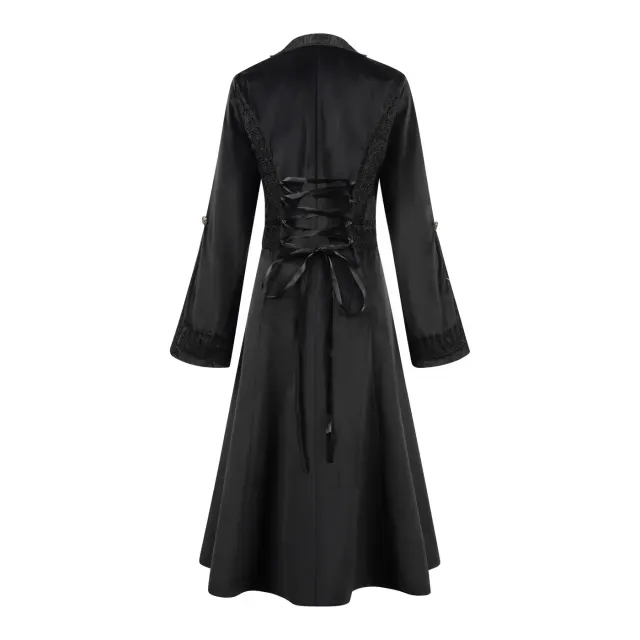 Damen-Gothic-Frackjacke in Übergröße mit Stehkragen Detail 16
