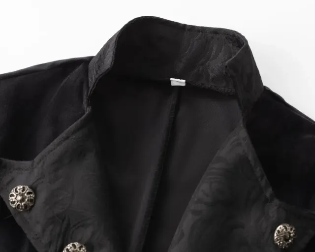 Damen-Gothic-Frackjacke in Übergröße mit Stehkragen Detail 17