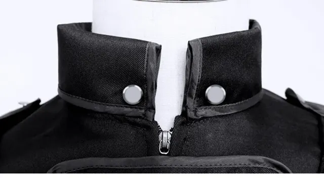 Damen-Gothic-Frackkleid, mittelalterliches Halloween-Bühnenkostüm Detail 4