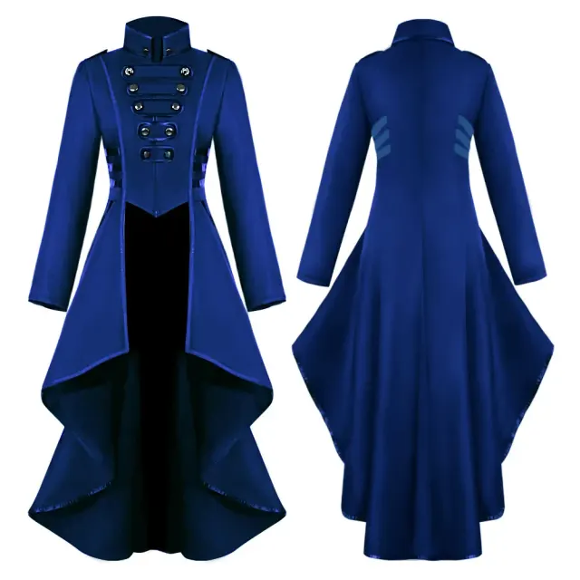 Damen-Gothic-Frackkleid, mittelalterliches Halloween-Bühnenkostüm Detail 17