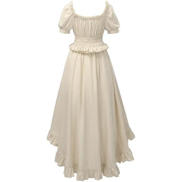 Robe cosplay de chevalier à épaules dénudées et volants pour femme détail 5