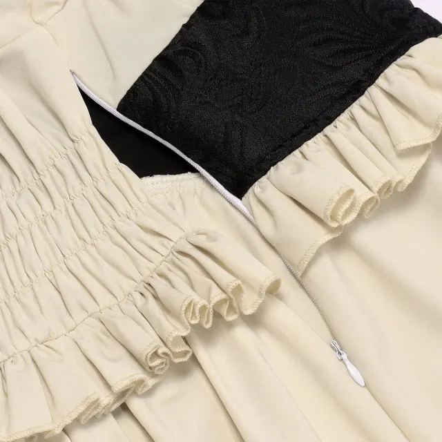 Robe cosplay de chevalier à épaules dénudées et volants pour femme détail 9