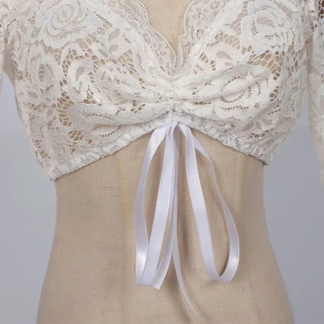 Einfarbiges Kurzarm-Oktoberfest-Cosplay-Oberteil aus Spitze für Damen Detail 2
