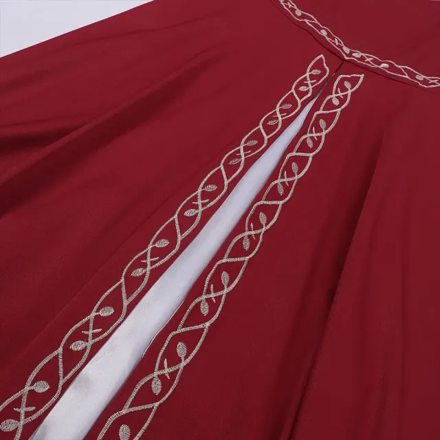 Women's Medieval Color-Block Court Dress with Flared Sleeves detail 8