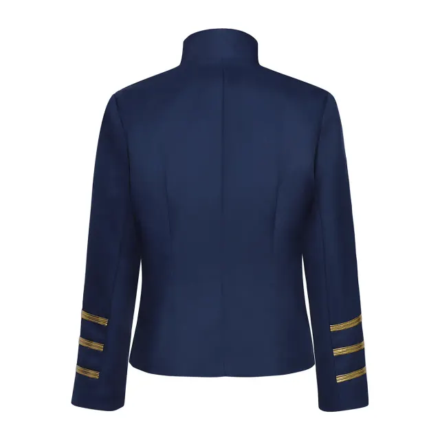 Damen-Bühnenjacke mit Goldknöpfen und doppelreihiger Knopfleiste im Stil des mittelalterlichen Hofes Detail 2