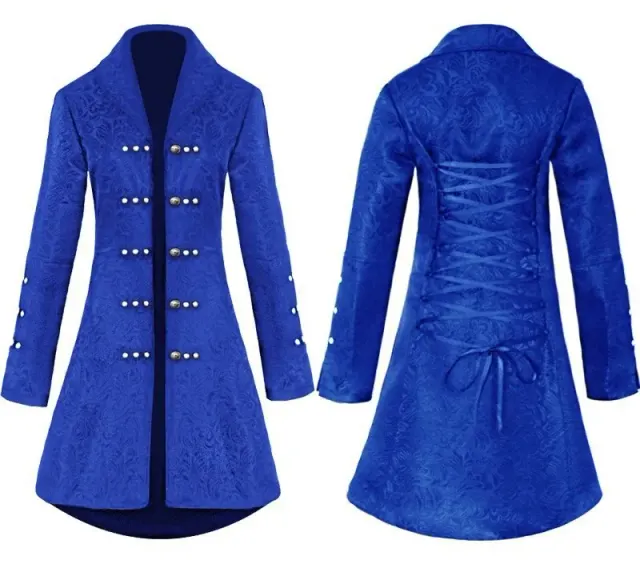Damen-Midikleid mit mittelalterlichem Jacquard-Muster für Bühne und Cosplay Detail 3