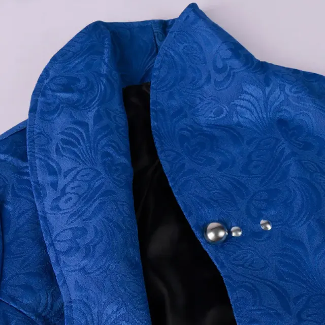 Damen-Midikleid mit mittelalterlichem Jacquard-Muster für Bühne und Cosplay Detail 6