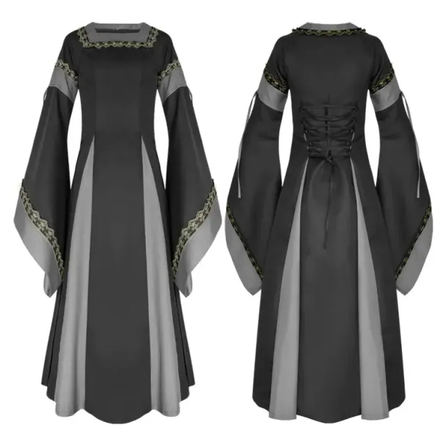 detalle de Vestido largo medieval renacentista irlandés de mujer para cosplay teatral 4