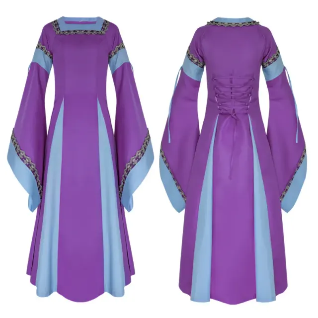 detalle de Vestido largo medieval renacentista irlandés de mujer para cosplay teatral 5
