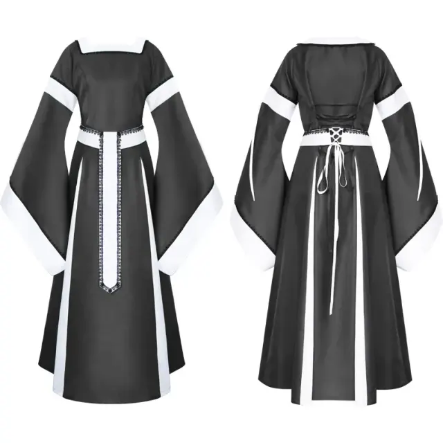 detalle de Vestido largo medieval renacentista irlandés de mujer para cosplay teatral 15