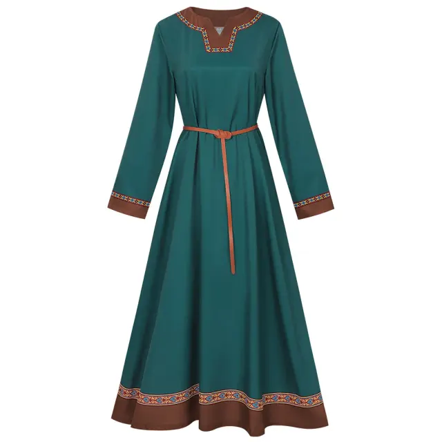 Women's Medieval Viking Peasant Dress for Renaissance Cosplay detail 2