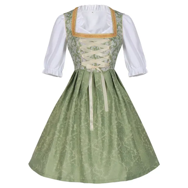 Robe de bière Oktoberfest pour femme, costume de scène en dentelle et jacquard détail 2