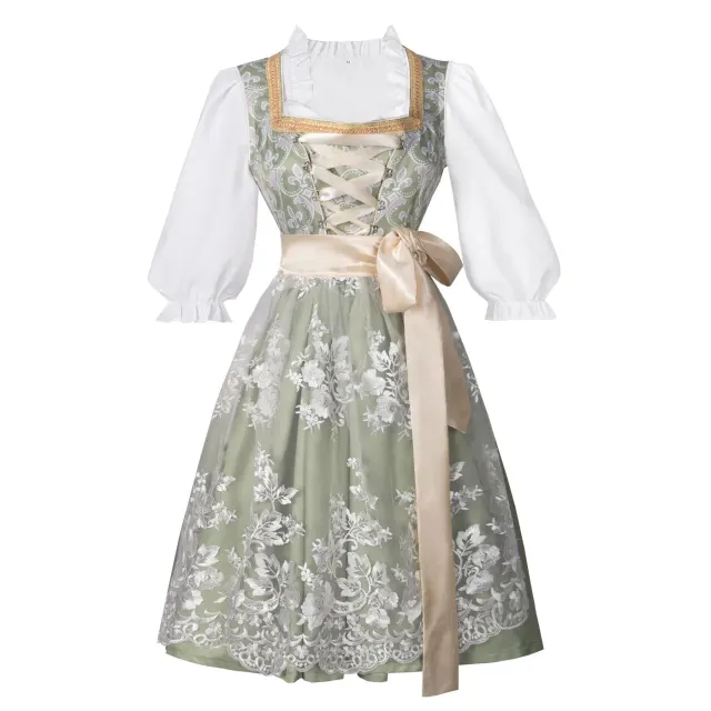 Robe de bière Oktoberfest pour femme, costume de scène en dentelle et jacquard détail 15
