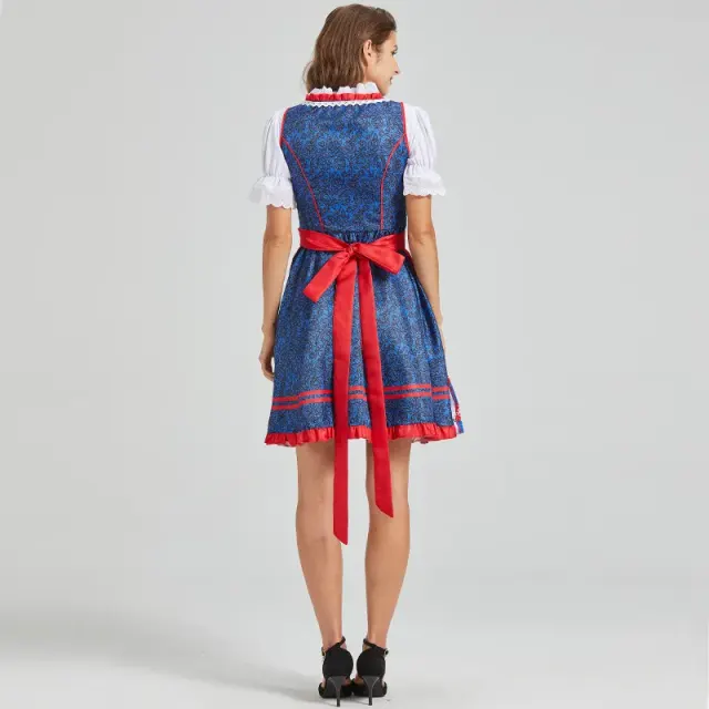 Damen-Oktoberfest-Spitzen-Maid-Kleid-Set, Colorblock-Stile Detail 4