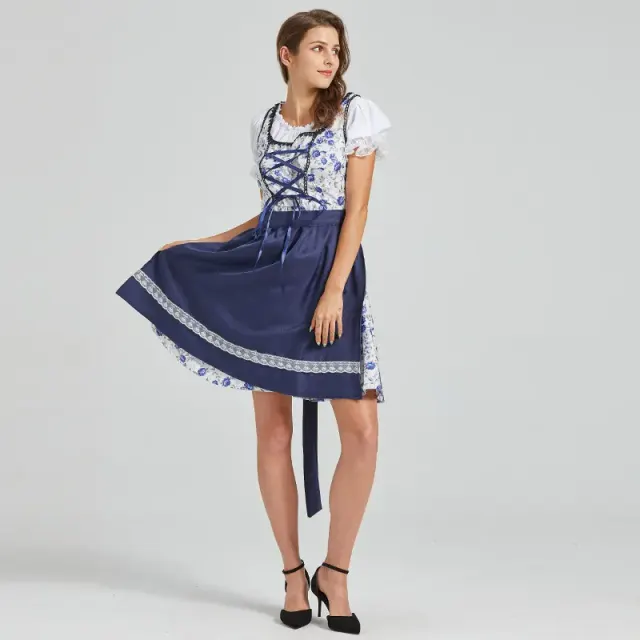 Damen-Oktoberfest-Spitzen-Maid-Kleid-Set, Colorblock-Stile Detail 5