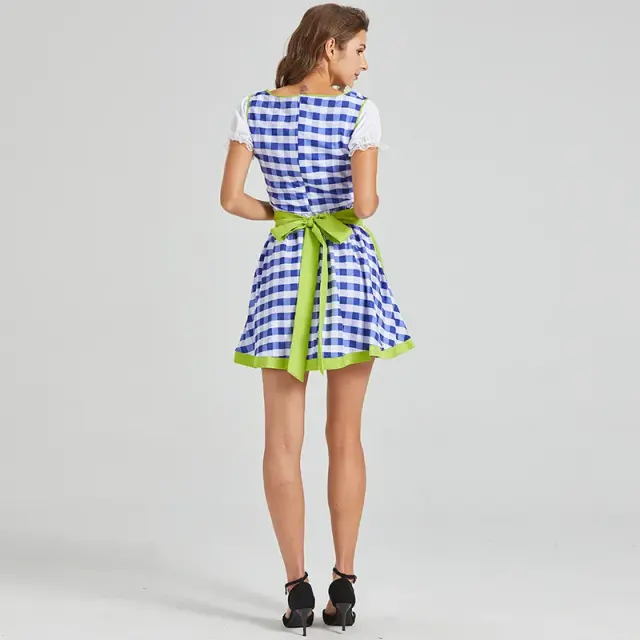 Damen-Oktoberfest-Spitzen-Maid-Kleid-Set, Colorblock-Stile Detail 8