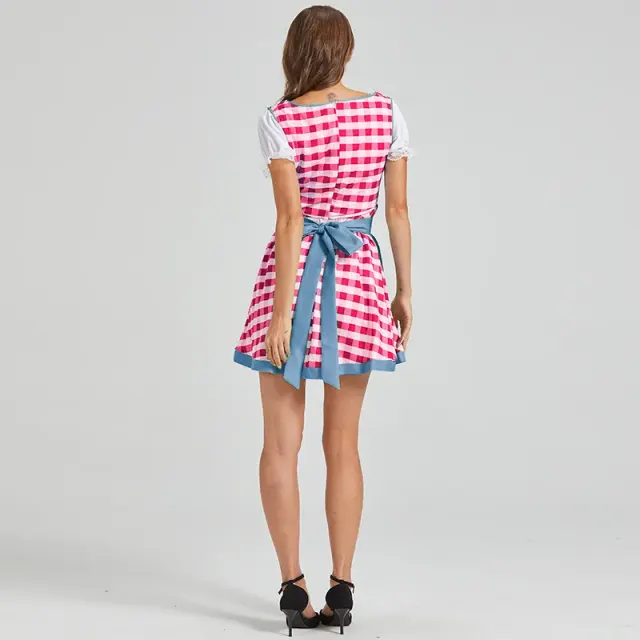 Damen-Oktoberfest-Spitzen-Maid-Kleid-Set, Colorblock-Stile Detail 10