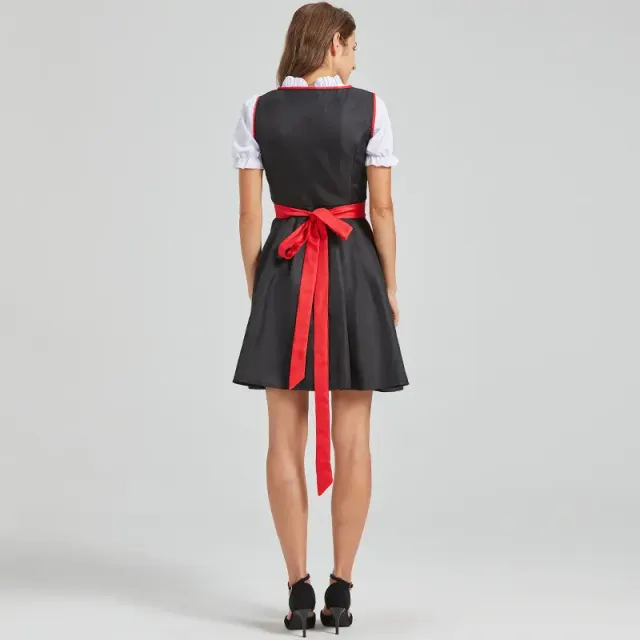 Damen-Oktoberfest-Spitzen-Maid-Kleid-Set, Colorblock-Stile Detail 12