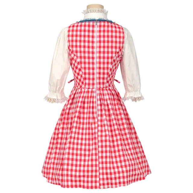 Damen-Oktoberfest-Spitzen-Maid-Kleid-Set, Colorblock-Stile Detail 14