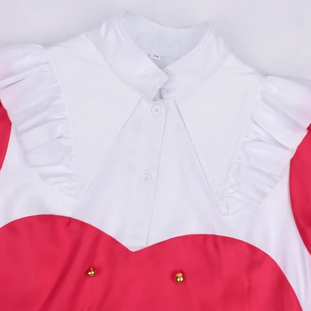 Women's Pink Anime Cosplay Dress Full Set for Halloween detail 2