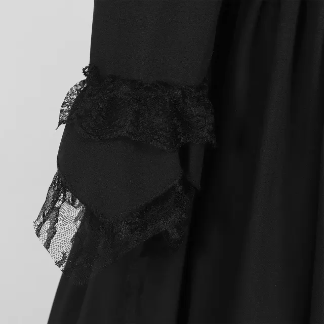detalle de Vestido cortesano renacentista con encaje para mujer de talla grande para cosplay de Halloween 5