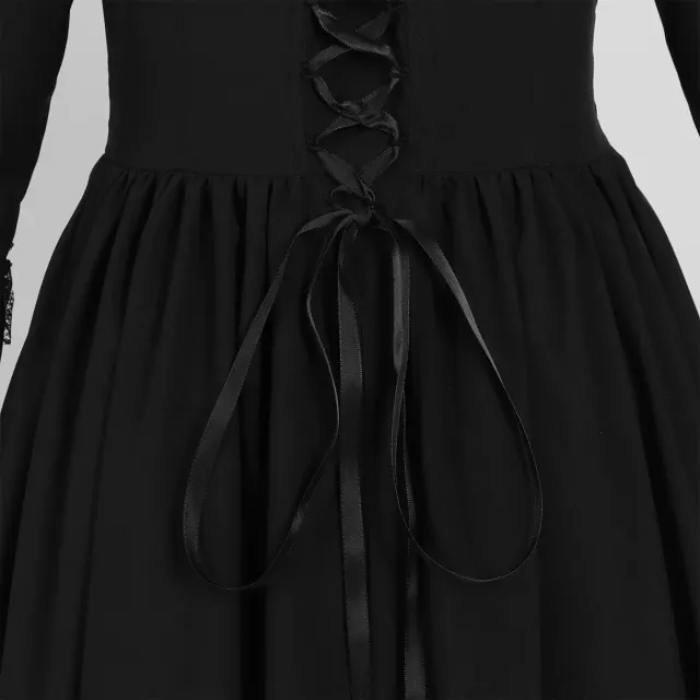 detalle de Vestido cortesano renacentista con encaje para mujer de talla grande para cosplay de Halloween 8