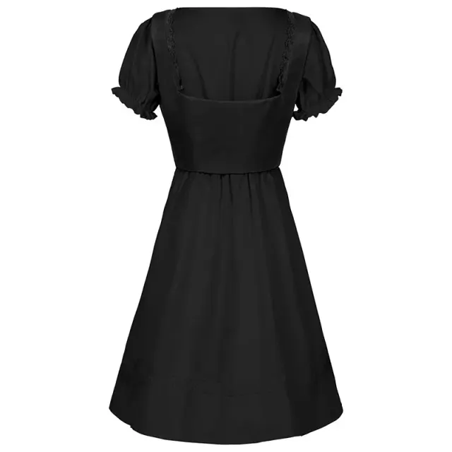 detalle de Vestido steampunk gótico victoriano con volantes para mujer de talla grande 10