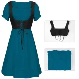 Vestido sin mangas con volantes - Azul