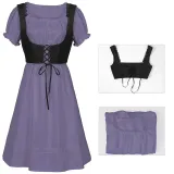 Vestido sin mangas con volantes - Morado