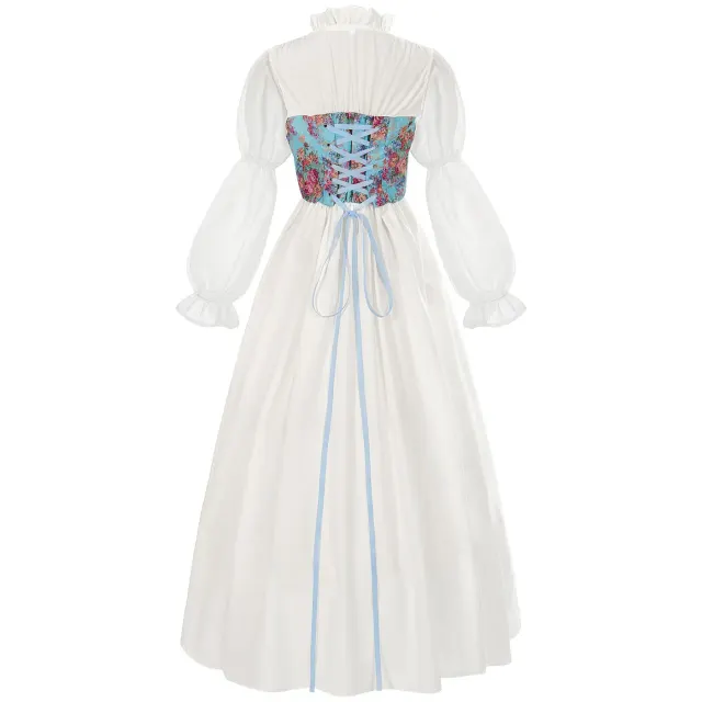 Renaissance-Hofkleid mit Korsett für Damen für Bühne und Cosplay Detail 2