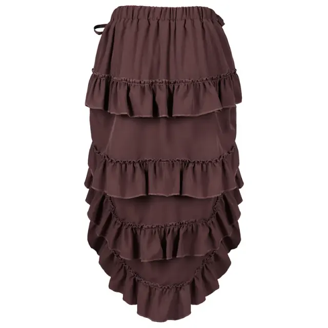 Women's Steampunk Gothic High-Low Drawstring Punk Skirt detail 2