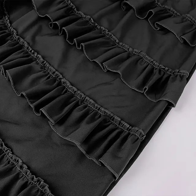Women's Steampunk Gothic High-Low Drawstring Punk Skirt detail 20