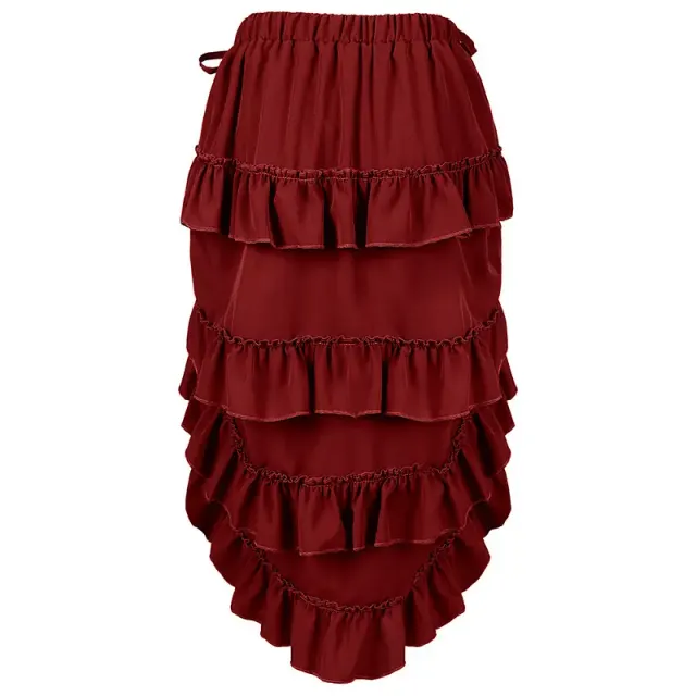 Women's Steampunk Gothic High-Low Drawstring Punk Skirt detail 24