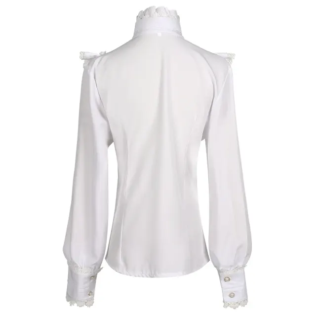 Women's Victorian Gothic Lace Embroidered Long-Sleeve Shirt detail 3