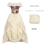 Viktorianisches Kleid 2 - Aprikose (Auf Lager)