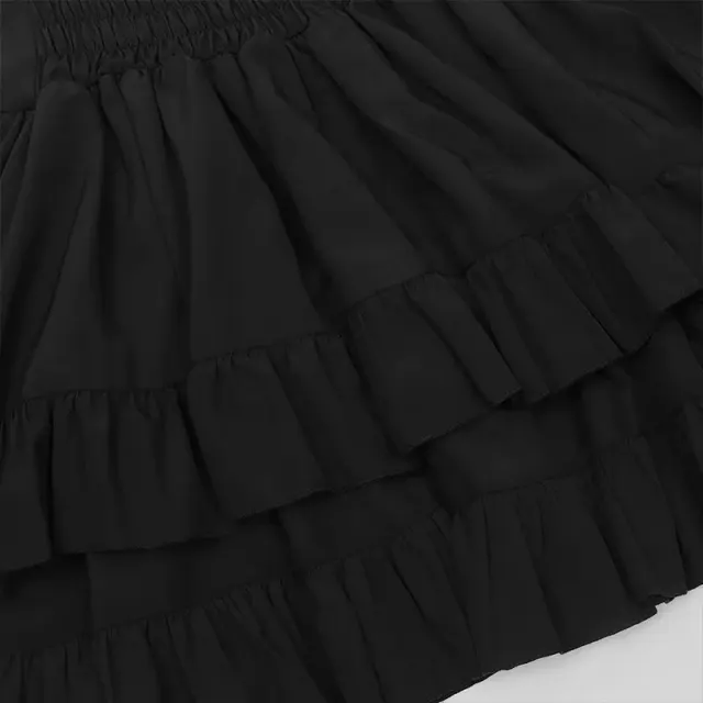 detalle de Falda cortesana de cintura alta y capas de estilo victoriano y renacentista para mujer 7