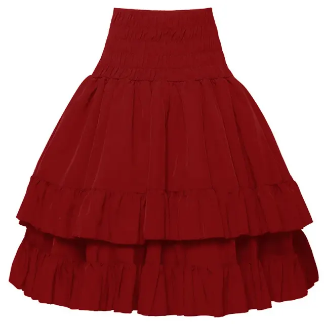 detalle de Falda cortesana de cintura alta y capas de estilo victoriano y renacentista para mujer 10