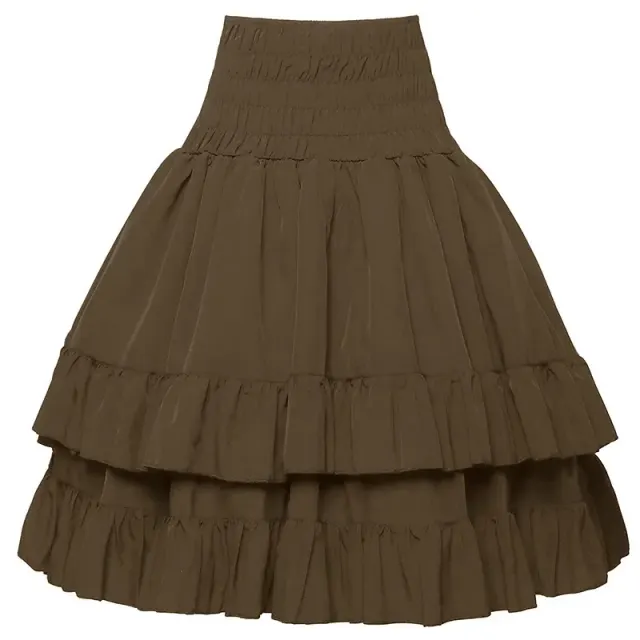 detalle de Falda cortesana de cintura alta y capas de estilo victoriano y renacentista para mujer 17