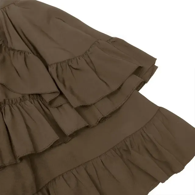 detalle de Falda cortesana de cintura alta y capas de estilo victoriano y renacentista para mujer 19