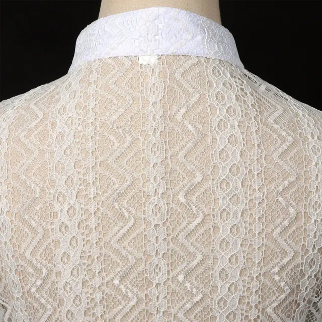 Weißes Damen-Oktoberfest-Korsett-Top mit Spitze und Kordelzug Detail 2
