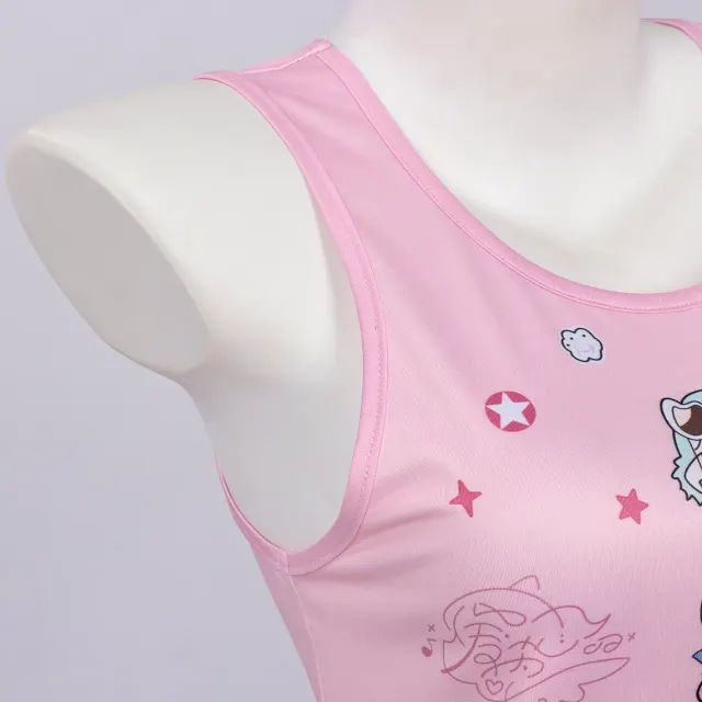 Zenless Zone Zero Qianxia Pink Print Cosplay Vest detail 5