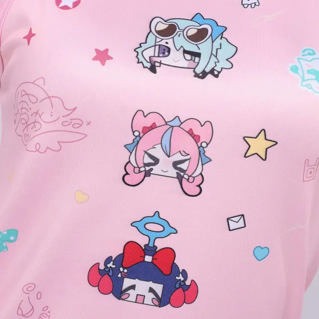Zenless Zone Zero Qianxia Pink Print Cosplay Vest detail 7